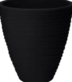 CACHE POT VAGUES GRIS ANTHRACITE 40X42CM