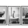 CADRE ELEPHANT GIRAFE SINGE BAIN 45X60CM