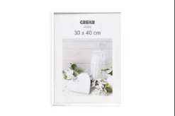 CADRE PHOTO PLASTIQUE VERRE BLANC 30X40CM