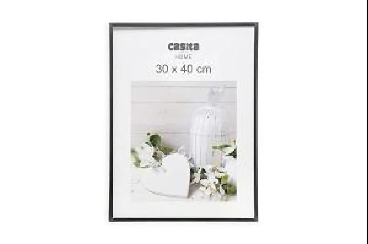 CADRE PHOTO PLASTIQUE VERRE NOIR 30X40CM