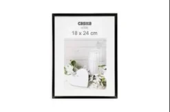 CADRE PHOTO PLASTIQUE VERRE NOIR 18X24CM