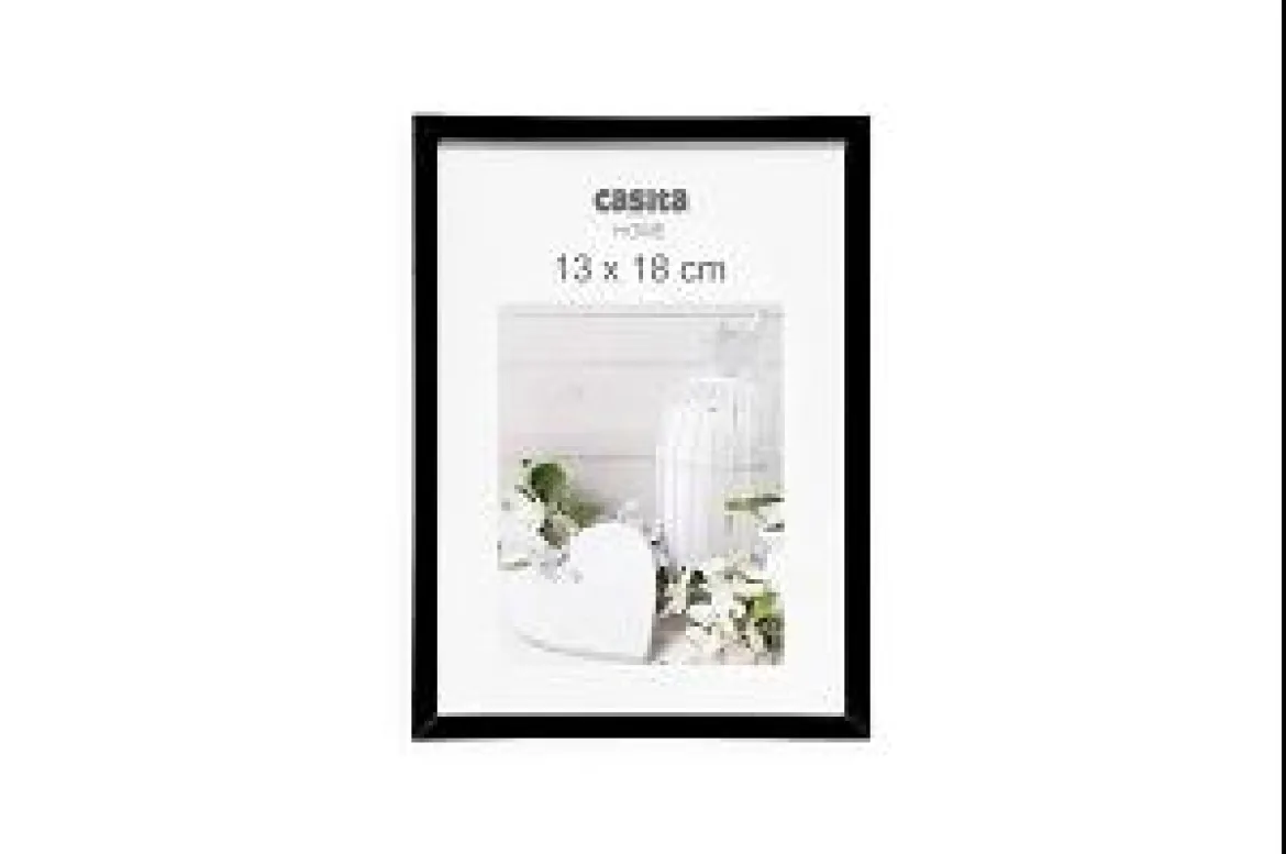 CADRE PHOTO PLASTIQUE VERRE NOIR 13X18CM