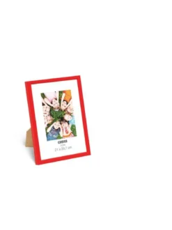 CADRE PHOTO ROUGE PVC VERRE A4 21X29.7CM