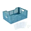 CAGETTE PLIABLE EMPILABLE BLEU MINERAL D.40X30X17CM