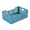CAGETTE PLIABLE EMPILABLE BLEU MINERAL D.30X20X11.5CM