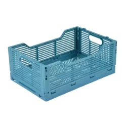 CAGETTE PLIABLE EMPILABLE BLEU MINERAL D.30X20X11.5CM