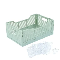 CAGETTE PLIABLE EMPILABLE CELADON D.40X30X17CM
