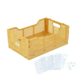 CAGETTE PLIABLE EMPILABLE OCRE D.40X30X17CM