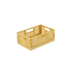 CAGETTE PLIABLE EMPILABLE OCRE D.21X14.5X8CM