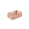CAGETTE PLIABLE EMPILABLE ROSE GRANIT D.21X14.5X8CM