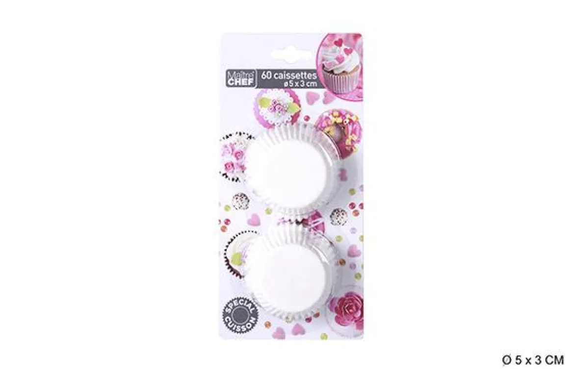 CAISSETTE BLANC D.5X3CM X60PCS