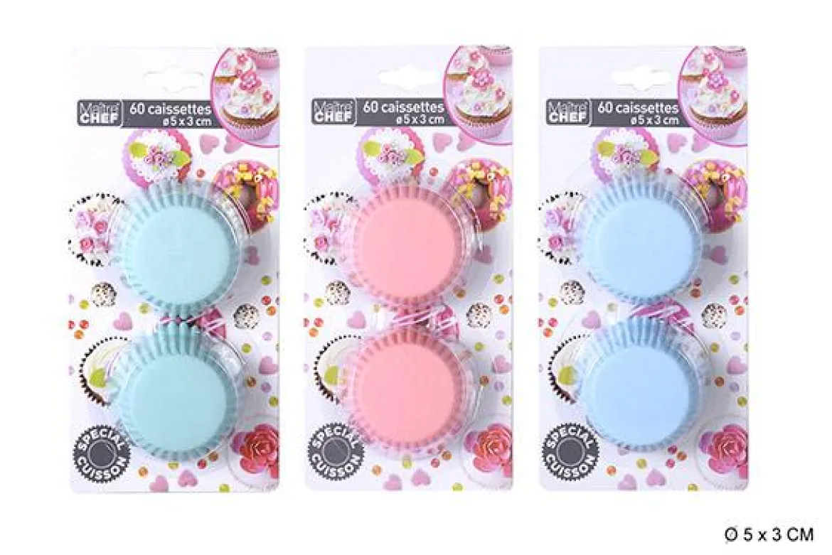 CAISSETTE COULEUR D.5X3CM X60PCS