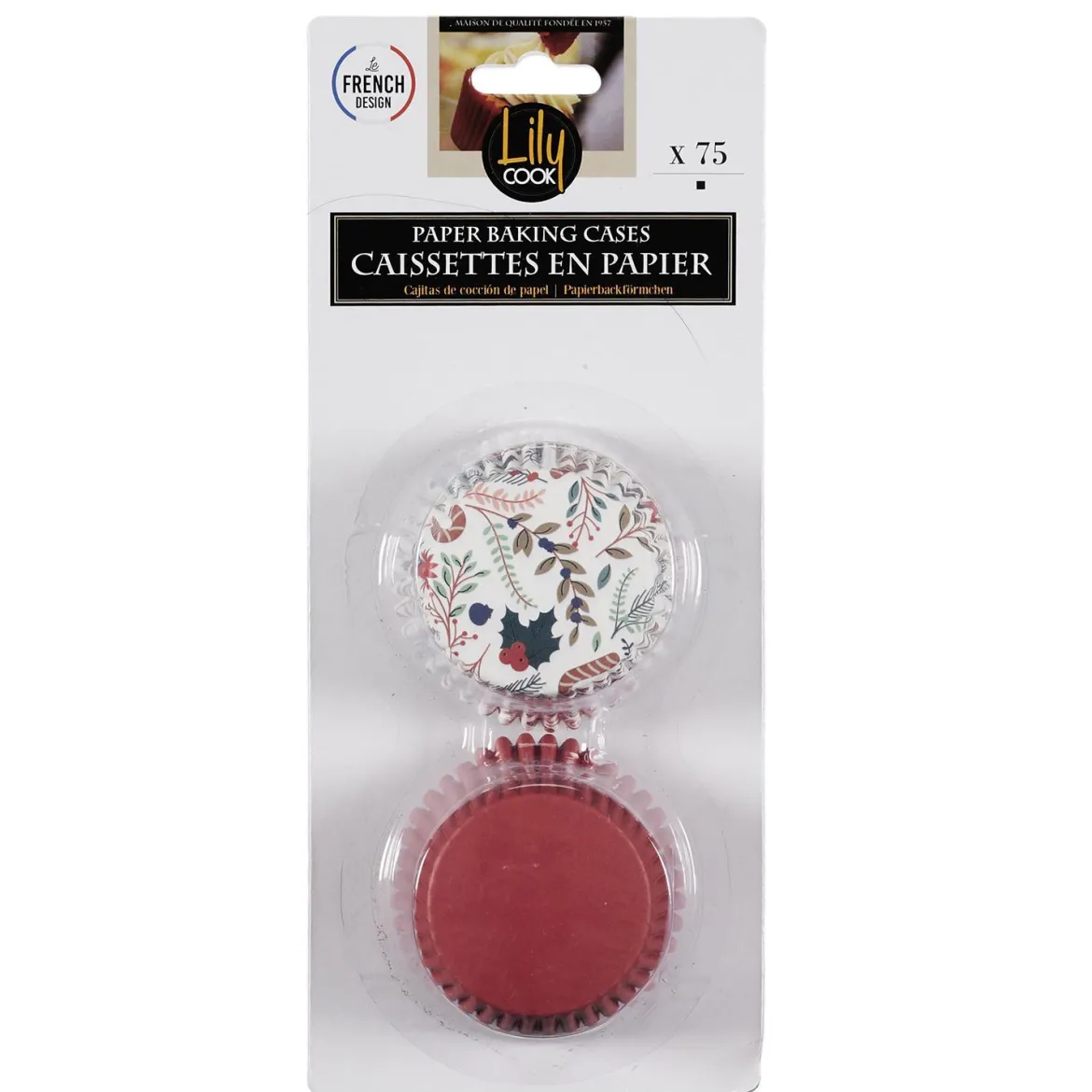 CAISSETTE CUISSON PAPIER NOEL X75 PIECES