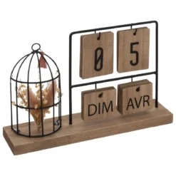 CALENDRIER METAL BOIS LUMIERE D HIVER