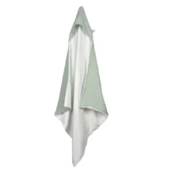 CAPE DE BAIN GAZE DE COTON ET EPONGE 75X75CM CELADON