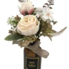 CENTRE DE TABLE ROSE H25CM ROSE ET BLANC