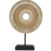 CERCLE DECORATIF DORE SOCLE NOIR H.26CM