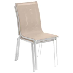 CHAISE AXANT EMPILABLE LIN BLANC