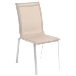 CHAISE AXANT EMPILABLE LIN BLANC