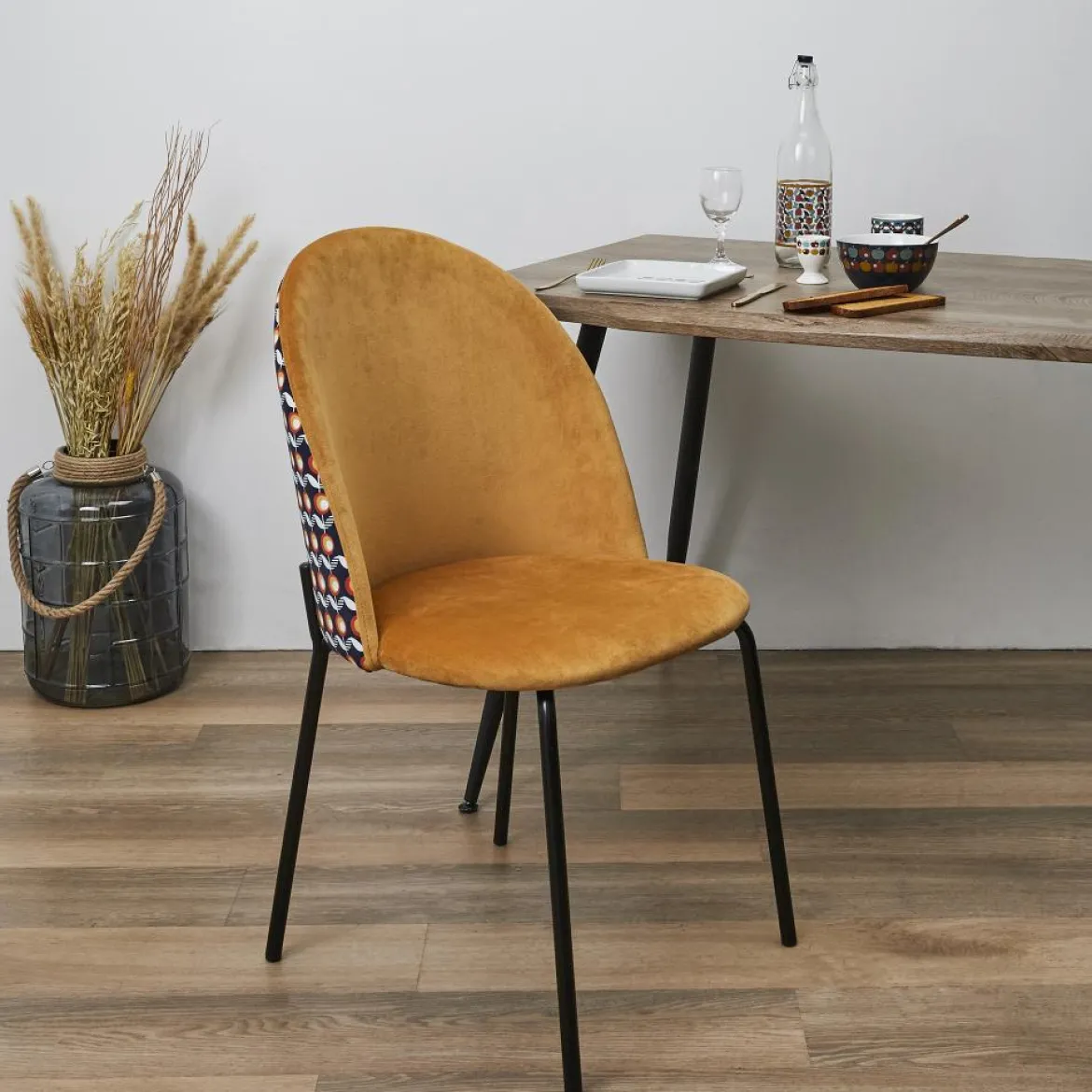 CHAISE BICOLORE RETRO FLOWER