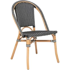 CHAISE BISTROT ROTIN TRECIA NOIR
