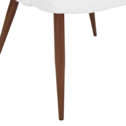 CHAISE BOUCLETTE CELESTE IVOIRE NOYER