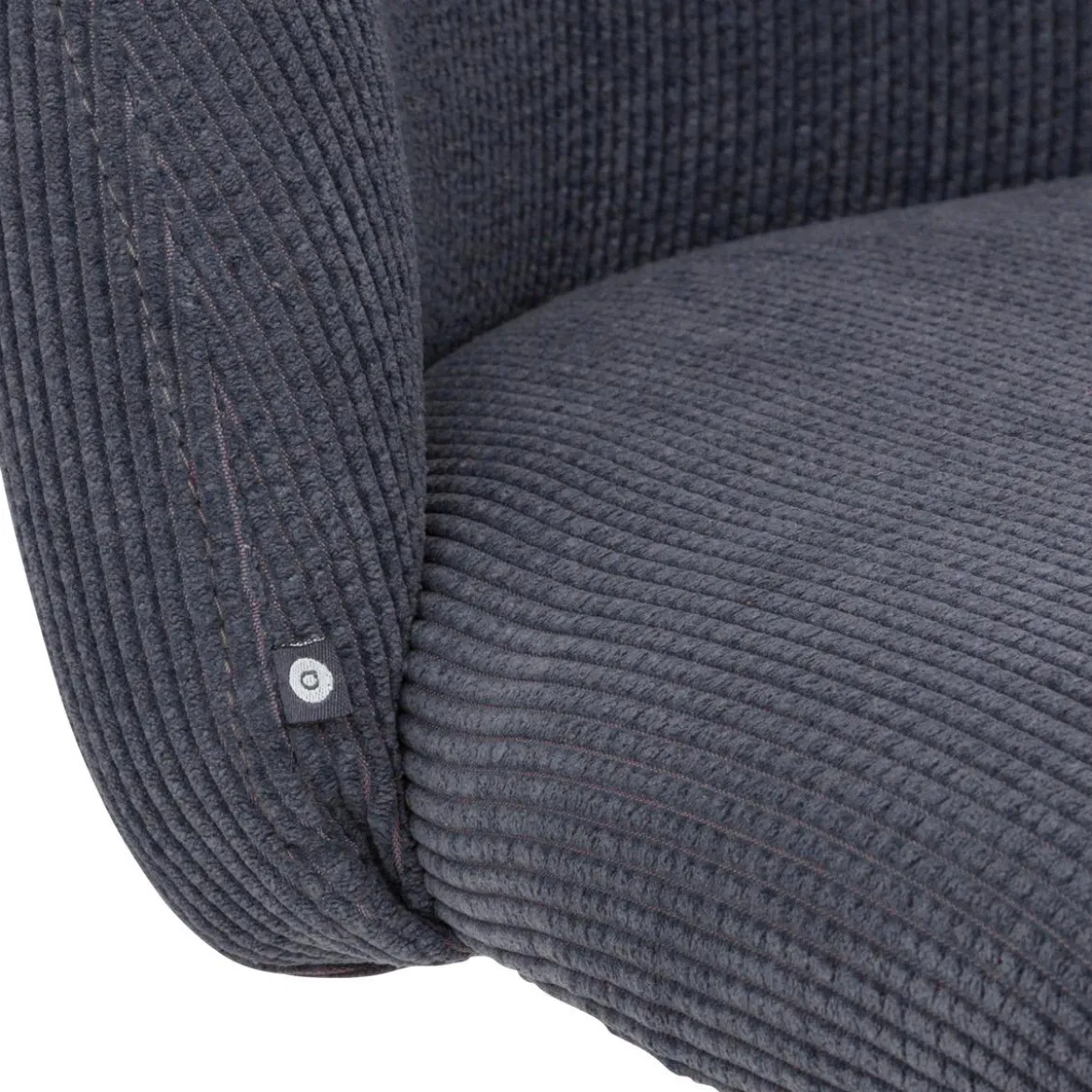CHAISE BUREAU VELOURS GEOS GRIS