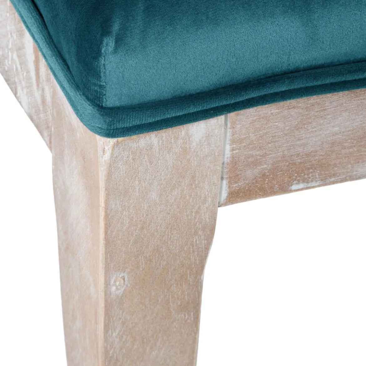 CHAISE CLEON BOIS NATUREL VELOURS DUCK