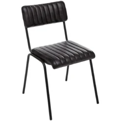 CHAISE CUIR NOIR DARIO