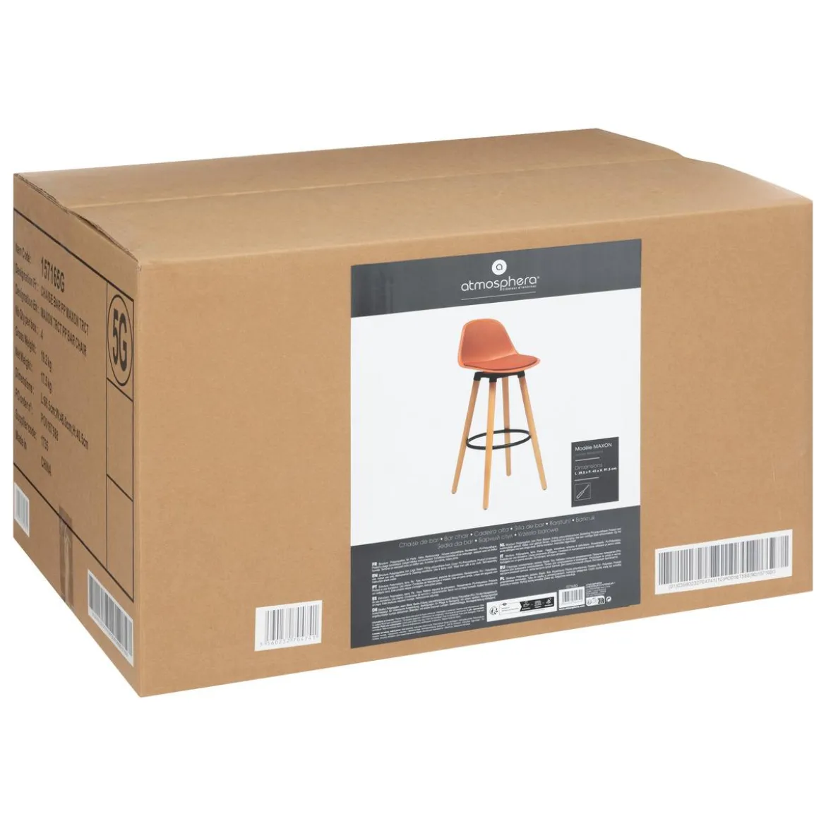 CHAISE DE BAR MAXON TERRACOTTA H.92.5CM
