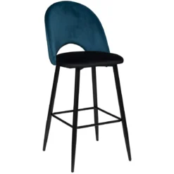CHAISE DE BAR VELOURS KARA CANARD