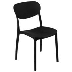CHAISE EMPILABLE PLASTA PLASTIQUE NOIR