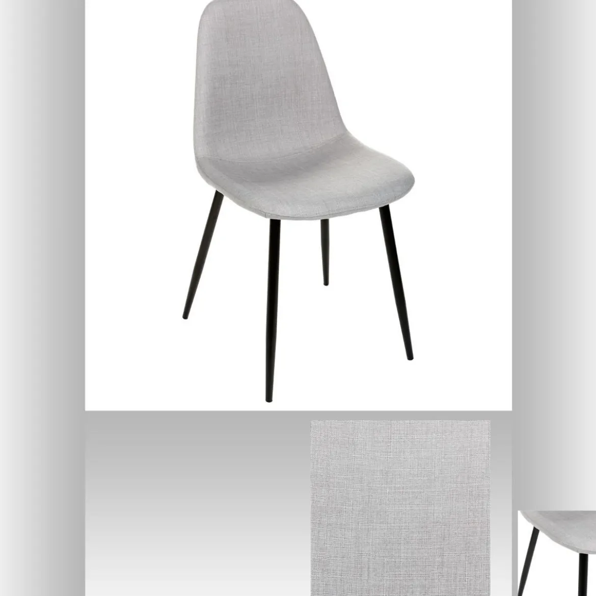 CHAISE GRIS PIED NOIR TYKA