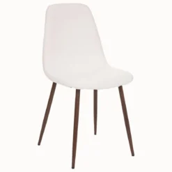 CHAISE IMITATION NOYER BOUCLE ROKA BLANC