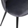 CHAISE PIED NOIR VELOURS SLANO GRIS