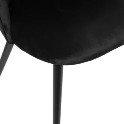 CHAISE PIED NOIR VELOURS SLANO NOIR