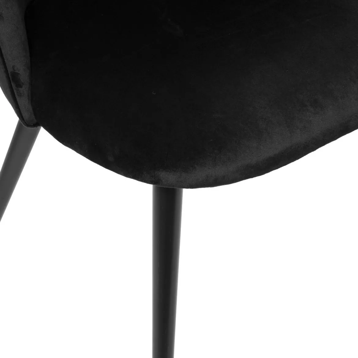 CHAISE PIED NOIR VELOURS SLANO NOIR