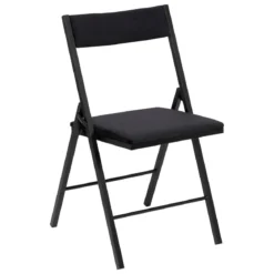 CHAISE PLIANTE CARREE VELOURS NOIR