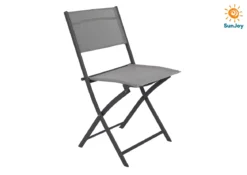 CHAISE PLIANTE ELEA GRIS CLAIR TEXALINE ACIER
