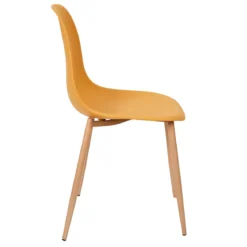 CHAISE SCANDINAVE GUSTAVE JAUNE PIEDS METAL