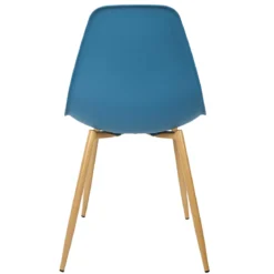 CHAISE SCANDINAVE GUSTAVE TURQUOISE PIEDS METAL