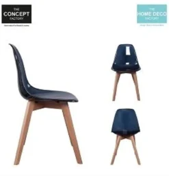 CHAISE SCANDINAVE TRANSPARENTE NOIRE M2