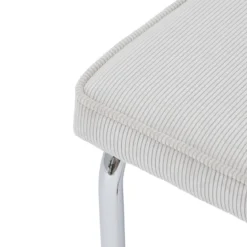 CHAISE SERSI VELOURS COTELE PIEDS CHROME GRIS
