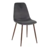 CHAISE VELOURS IMITATION NOYER ROKA ARDOISE