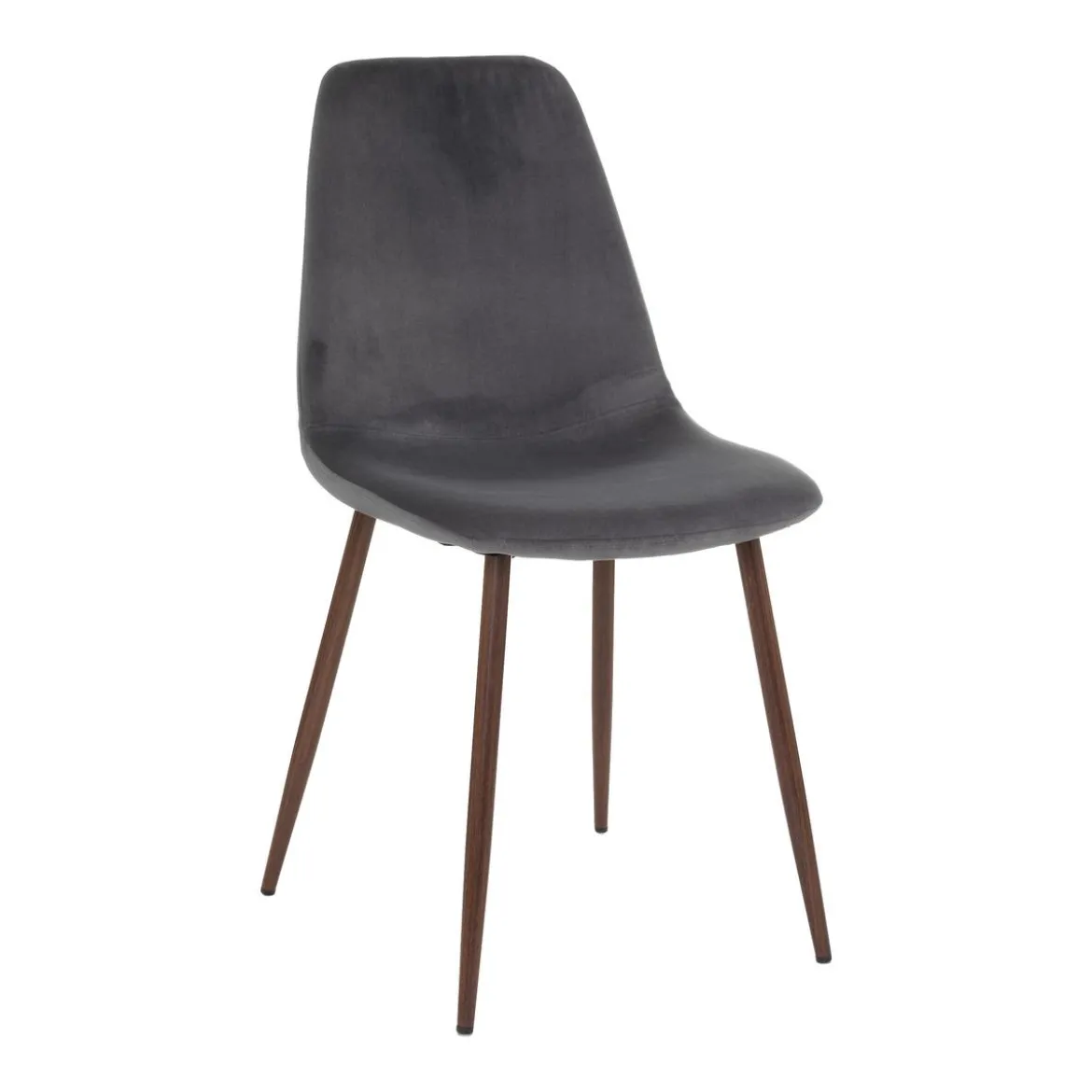 CHAISE VELOURS IMITATION NOYER ROKA ARDOISE