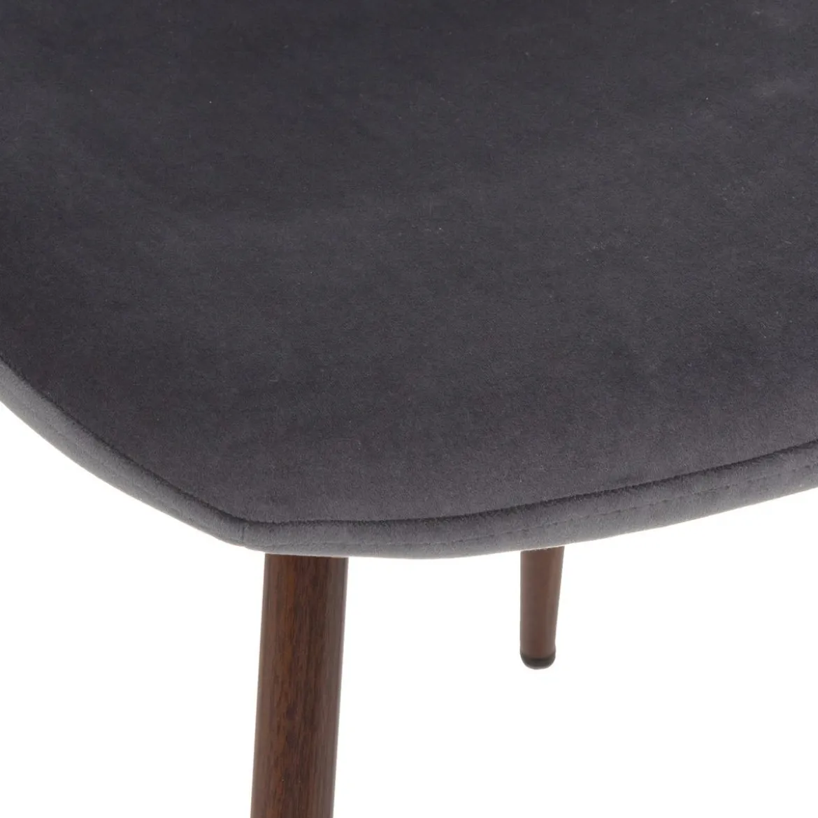 CHAISE VELOURS IMITATION NOYER ROKA ARDOISE