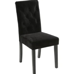 CHAISE VELOURS NOIR CLEVA