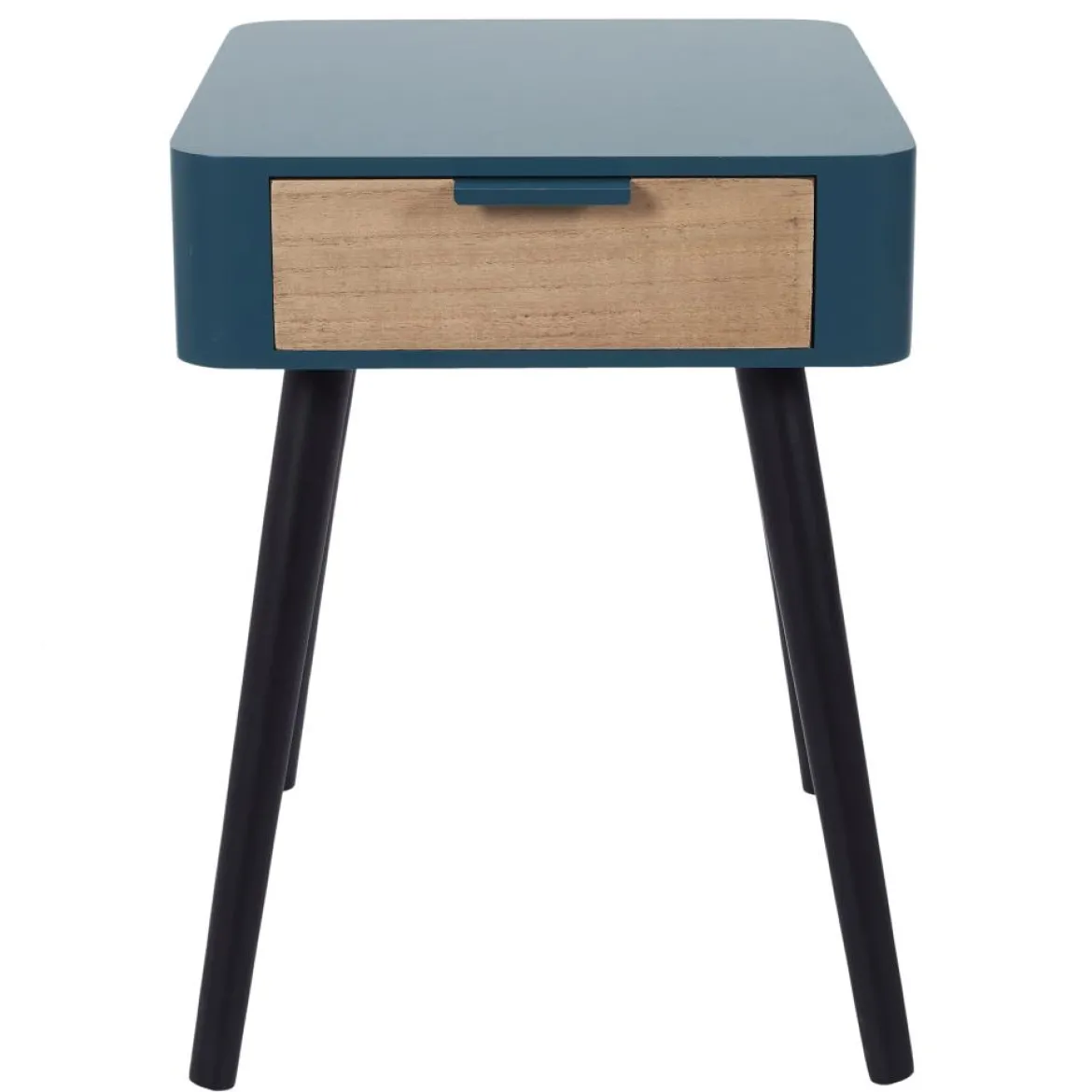 CHEVET 1 TIROIR EN BOIS BLEU CANARD