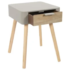 CHEVET 1 TIROIR EN BOIS TAUPE