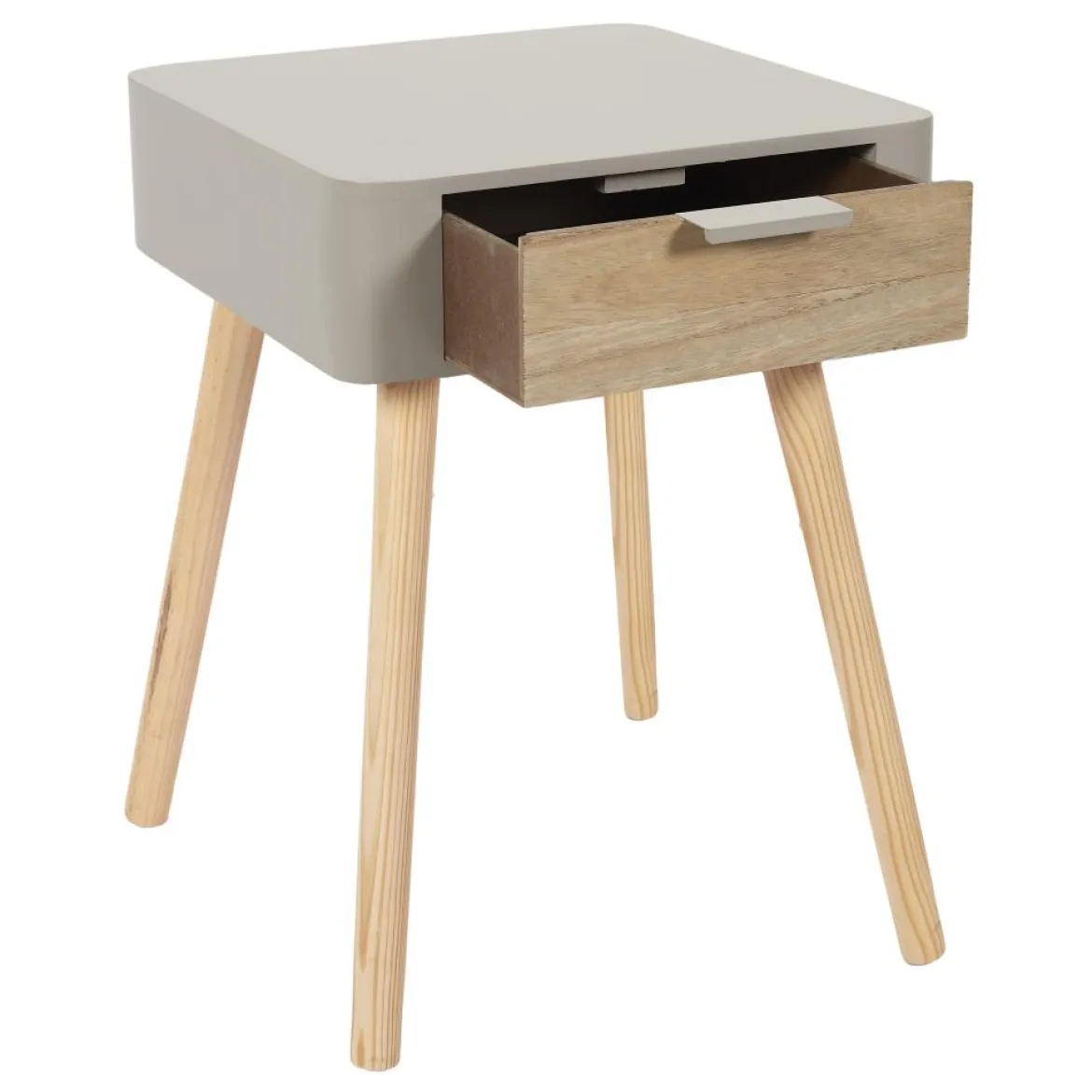 CHEVET 1 TIROIR EN BOIS TAUPE